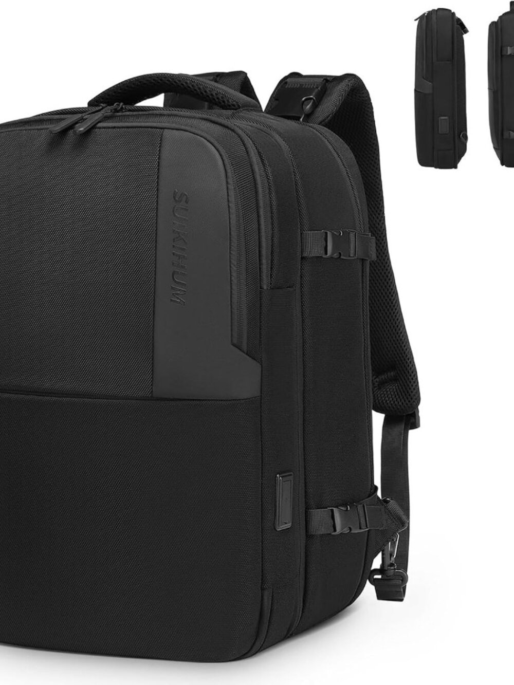2-in-1 Travel Backpack for Men, Expandable 16" Laptop Backpack with Detachable B